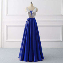 Load image into Gallery viewer, Beauty Emily Sequined A Line Gray Evening Dresses 2019 Long V Neck Formal Evening Gowns Party Prom Formal Party Dresses - Ole Misc.