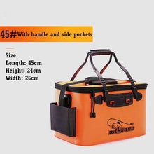 Load image into Gallery viewer, Portable EVA Fishing Bucket Bag Collapsible Fishing Bucket Live Fish Box Bucket Oxygen Pump Outdoor Fishing Tackle Storage Bags - Ole Misc.
