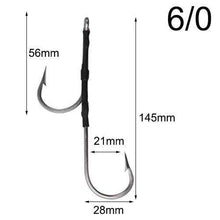 Load image into Gallery viewer, 3pcs Stainless Steel Assist jig fishing Hooks double sharp strong jigging hooks For Sea lure Fishing size 6/0~13/0 - Ole Misc.