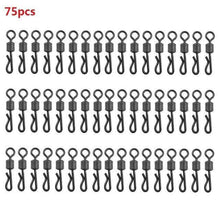 Load image into Gallery viewer, 75pcs/lot Large Long Body Q Shaped Black Quick Change Swivels For Carp Fishing Size 4# Fishing Terminal Tackle Accessories pesca - Ole Misc.