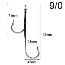 Load image into Gallery viewer, 3pcs Stainless Steel Assist jig fishing Hooks double sharp strong jigging hooks For Sea lure Fishing size 6/0~13/0 - Ole Misc.