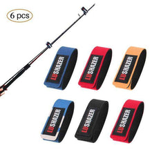 Load image into Gallery viewer, 6 Pcs Fishing Belt Strap Sleeve Fishing Pole Tie Wrapping Band Pack with Elastic Carp Fishing Rod Belt - Ole Misc.