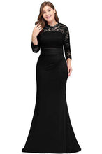 Load image into Gallery viewer, Plus Size Long Evening Dress 2019 Elegant Mermaid Formal Dress Evening Gown Sleeve Lace Applique Robe de Soiree Party Vestidos - Ole Misc.