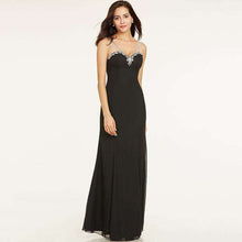 Load image into Gallery viewer, Dressv royal blue beading v neck long evening dress sleeveless wedding party formal dress a line evening dresses - Ole Misc.