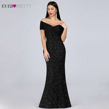 Load image into Gallery viewer, Sparkle Lace Evening Dresses Long Ever Pretty EP07953BK Off The Shoulder Mermaid Elegant Black Formal Dresses Vestidos Longo - Ole Misc.
