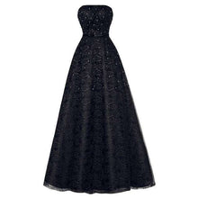 Load image into Gallery viewer, Dressv dark royal blue strapless long evening dress cheap beading lace wedding party formal dress a line evening dresses - Ole Misc.