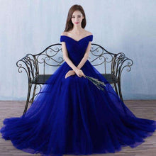 Load image into Gallery viewer, Beauty Emily Elegant Backless Long Royal Blue Evening Dresses 2019  Lace Up Party Maxi Dress Formal Prom Party Dresses - Ole Misc.