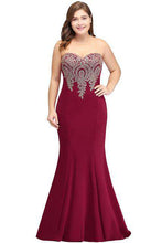 Load image into Gallery viewer, Plus Size Long Evening Dress 2019 Elegant Mermaid Formal Dress Evening Gown Sleeve Lace Applique Robe de Soiree Party Vestidos - Ole Misc.