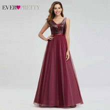 Load image into Gallery viewer, Elegant Evening Dresses Long Ever Pretty V Neck A Line Sleeveless Sequined Formal Dresses EP07910NB Sparkle Party Gowns 2019 - Ole Misc.