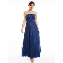 Load image into Gallery viewer, Dressv dark royal blue strapless long evening dress cheap beading lace wedding party formal dress a line evening dresses - Ole Misc.