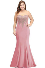 Load image into Gallery viewer, Plus Size Long Evening Dress 2019 Elegant Mermaid Formal Dress Evening Gown Sleeve Lace Applique Robe de Soiree Party Vestidos - Ole Misc.