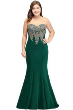 Load image into Gallery viewer, Plus Size Long Evening Dress 2019 Elegant Mermaid Formal Dress Evening Gown Sleeve Lace Applique Robe de Soiree Party Vestidos - Ole Misc.