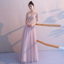 Load image into Gallery viewer, V neck Sexy Formal Dress Women Elegant Party Prom Evening Gowns for Women Lace Appliques 2019 New Arab Dresses Evening ES2450 - Ole Misc.