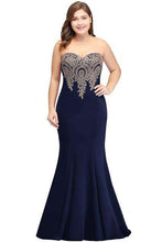 Load image into Gallery viewer, Plus Size Long Evening Dress 2019 Mermaid Formal Dress Party Elegant Evening Gown Sleeveless Applique robe de soiree - Ole Misc.