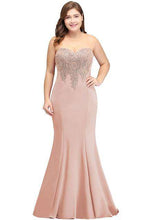 Load image into Gallery viewer, Plus Size Long Evening Dress 2019 Elegant Mermaid Formal Dress Evening Gown Sleeve Lace Applique Robe de Soiree Party Vestidos - Ole Misc.