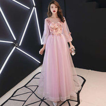 Load image into Gallery viewer, It's YiiYa Evening Dress Full Appliques Beading Flowers Beautiful Formal Dresses Blue Gray Lantern Sleeve Long Party Gown E064 - Ole Misc.