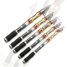 Load image into Gallery viewer, 1.8m 3.6m Carbon Fiber Telescopic Fishing Rod Portable Spinning Rod Pole Travel Sea Boat Rock Fishing Rod - Ole Misc.