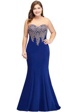 Load image into Gallery viewer, Plus Size Long Evening Dress 2019 Elegant Mermaid Formal Dress Evening Gown Sleeve Lace Applique Robe de Soiree Party Vestidos - Ole Misc.