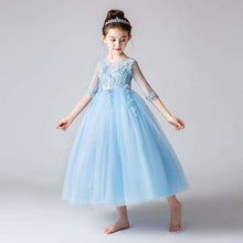 Load image into Gallery viewer, Flower Girl Party Banquet Fall and Winter Knitted Wool Dresses Floor Length Girls Pageant Dresses Wedding Party Dress vestidos - Ole Misc.