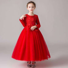 Load image into Gallery viewer, Flower Girl Party Banquet Fall and Winter Knitted Wool Dresses Floor Length Girls Pageant Dresses Wedding Party Dress vestidos - Ole Misc.