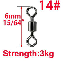 Load image into Gallery viewer, 50pcs Ball Bearing Swivel Solid Ring Fishing Connector Barrel Rolling Swivel Lure Goods For Fishing Sea Fishing Accessories Tool - Ole Misc.