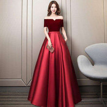 Load image into Gallery viewer, It's YiiYa Evening Dresses Sexy Boat Neck Lace up Prom Formal Dress Elegant Green Backless Pockets Long A line Party Gowns E349 - Ole Misc.