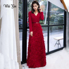 Load image into Gallery viewer, weiyin Wiine Red Evening Dress 2019 Elegant Lace Evening Gowns Long Formal Evening Dress Styles Women Prom Party Dresses WY1341 - Ole Misc.