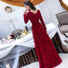Load image into Gallery viewer, weiyin Wiine Red Evening Dress 2019 Elegant Lace Evening Gowns Long Formal Evening Dress Styles Women Prom Party Dresses WY1341 - Ole Misc.