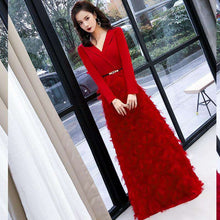 Load image into Gallery viewer, weiyin Wiine Red Evening Dress 2019 Elegant Lace Evening Gowns Long Formal Evening Dress Styles Women Prom Party Dresses WY1341 - Ole Misc.